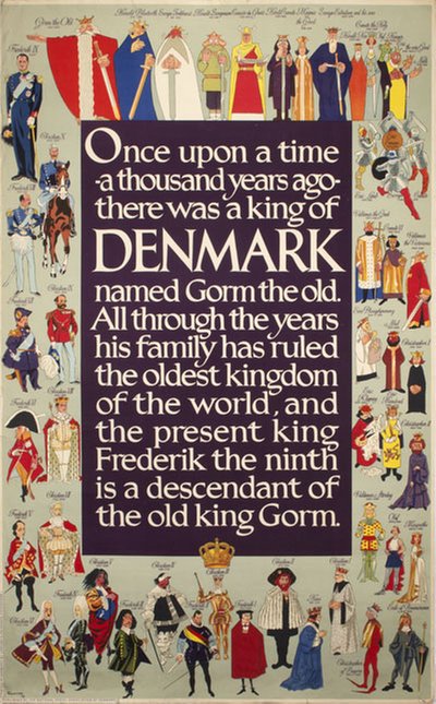 Denmark - King Frederick IX ancestry original poster designed by Thelander, Henry (1902–1986)