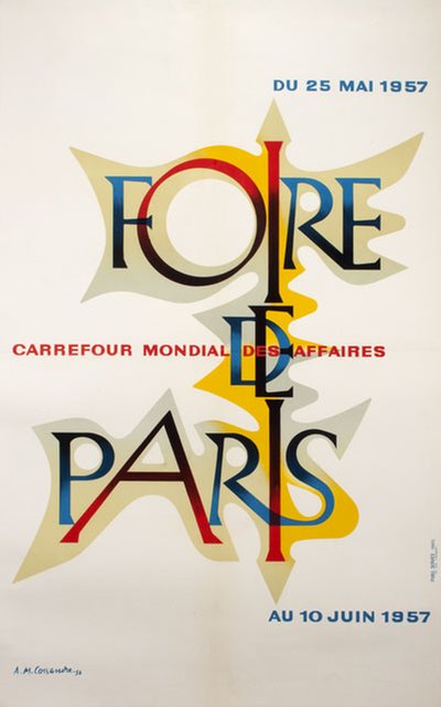 Foire de Paris 1957 original poster designed by Cassandre, A. M. (1901-1968)