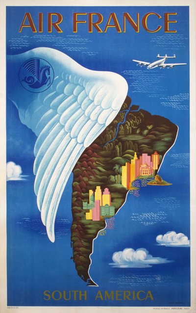  Air France - South America original poster designed by Boucher, Lucien (1889-1971)