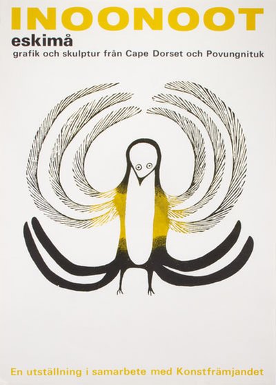 Inoonoot Cape Dorset Povungnituk original poster designed by Qinnuayuak, Lucy  (1915-1982)