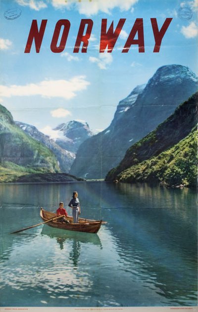 Norway - 1964 - Lake Loen original poster designed by Photo: John Tedford