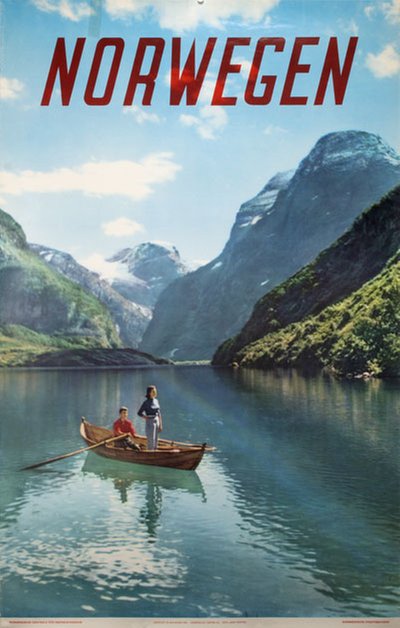 Norwegen - 1964 - Lake Loen original poster designed by Photo: John Tedford