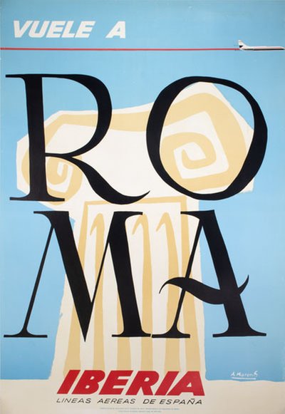 Iberia Rome original poster designed by Moreno, Alberto (1927-)