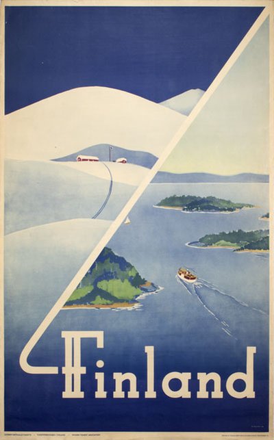 Finland - Winter / Summer original poster designed by Hölttä, Erkki (1928- )