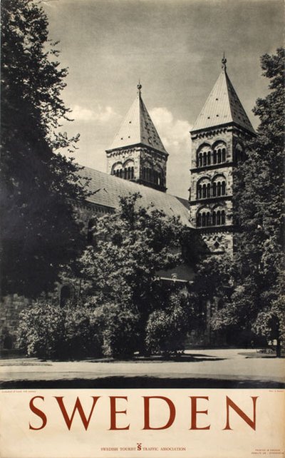 Sweden Cathedral of Lund original poster designed by Photo: Karl Heinz Hernried (1912-1988)