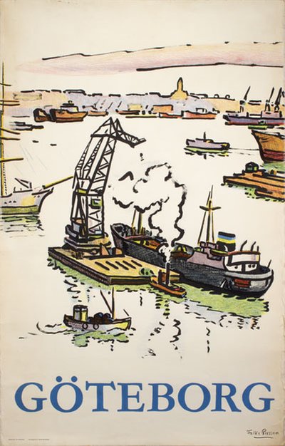 Göteborg Gothenburg Sweden original poster designed by Persson, Folke (1905-1964)