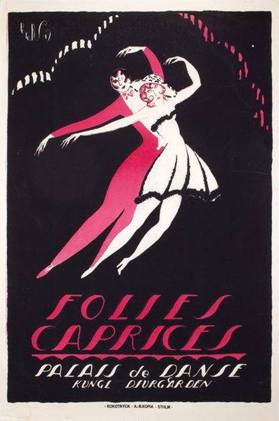 Folies Caprices Kungliga Djurgarden original poster designed by Peters, Curt (1900-1982)