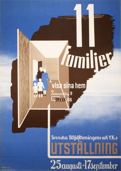 Svenska Slöjdföreningens och Y.K:s Utställning  original poster designed by Lindström, Bibi (1904-1984)