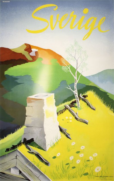 Sverige Sweden Summer original poster designed by Beckman, Per Frithiof (1913-1989)