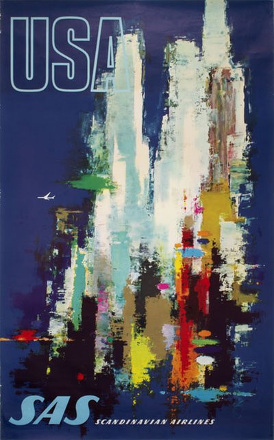 SAS - New York USA original poster designed by Nielsen, Otto (1916-2000)