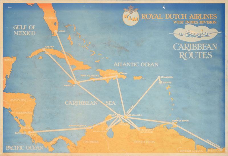 Original vintage poster: KLM Royal Dutch Airlines West Indies Division ...