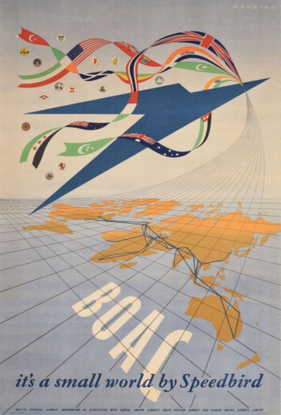 BOAC It's a small world by Speedbird original poster designed by Henrion, Frederick Henri Kay (1914-1990)