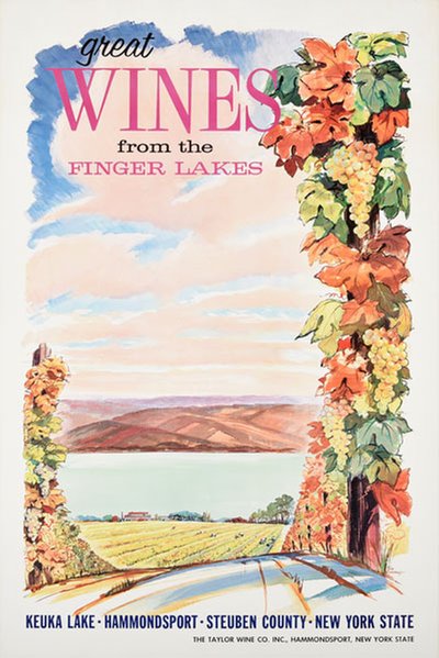 Great Wines From Finger Lakes original poster designed by Rix Jennings