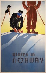 Winter in Norway original vintage poster