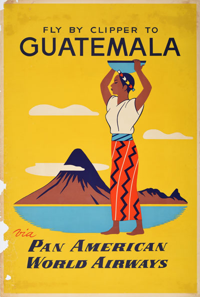 Original authentic vintage poster - Title: 'Pan American Guatemala