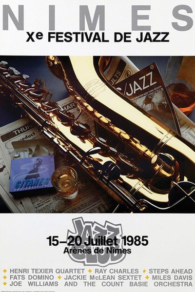 Nimes Xe Festival de Jazz 1985 original vintage poster original poster 