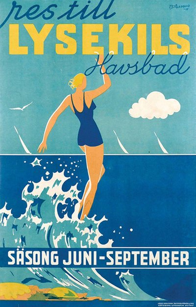 Lysekils Havsbad Sverige Sweden original poster designed by Stålebrand, Torsten Brynolf (1908-1990)