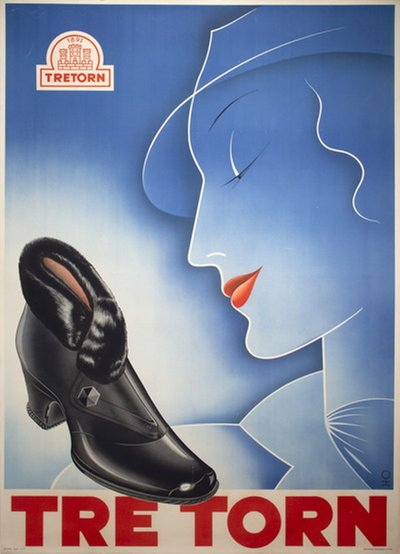 Tretorn Shoes 1937 original poster designed by Olsén, Hans Erik (1911-1983)