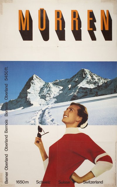 Mürren Berner Oberland Oberland Bernois Bernese Oberland original poster designed by Gyger Emanuel & Klopfenstein Arnold