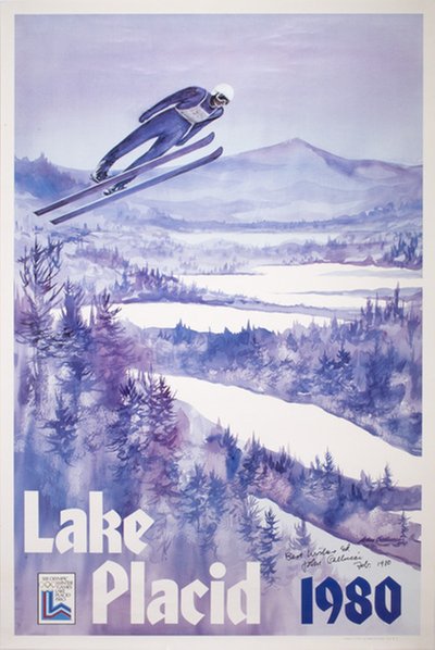 1980 Olympic Winter Games Lake Placid Ski Jump original poster designed by Gallucci, John (1918-2009)