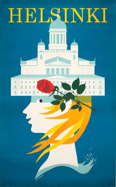 Helsinki Finland original poster designed by Mykkänen, Martti (1926-2008)