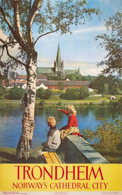 Trondheim Norway -  Cathedral City original poster designed by Photo by Norman