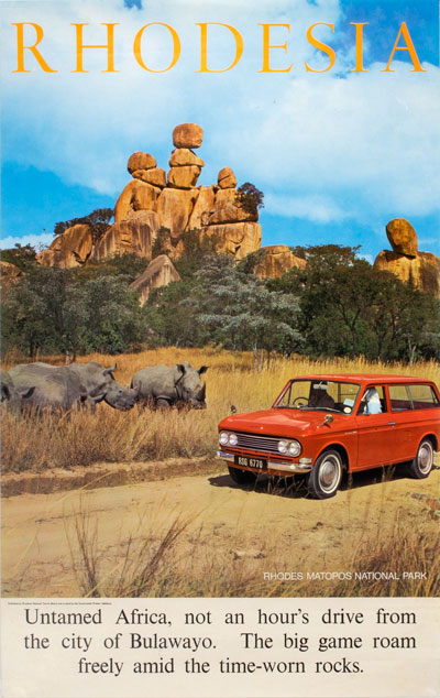 Africa Rhodesia Matopos National Park 1960s Original Vintage Poster Africa Rhodesia Matopos National Park 1960s Original Vintage Poster