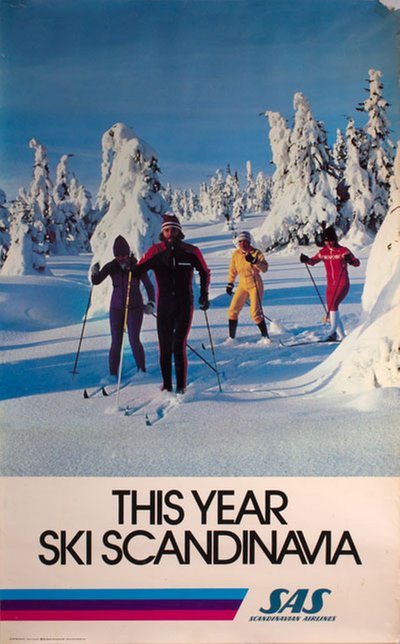 鍔 Om te mediteren Leerling Original vintage poster: SAS This Year Ski Scandinavia for sale at  posterteam.com