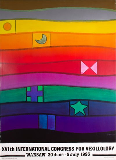 XVIth International Congress For Vexillology  original poster designed by Lenica, Jan (1928-2001)