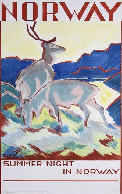 Summer night in Norway original poster designed by Jynge, Gert (1904-1994)