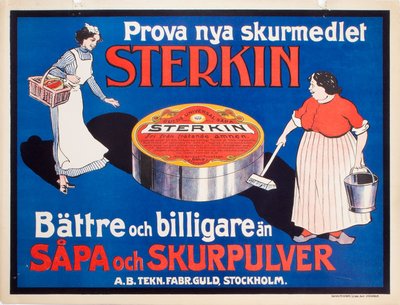Sterkin Soap Skurpulver original poster 