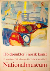 Norsk Konst 1968 Nationalmuseum original vintage poster