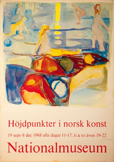 Norsk Konst 1968 Nationalmuseum original poster designed by Munch, Edvard (1863-1944)