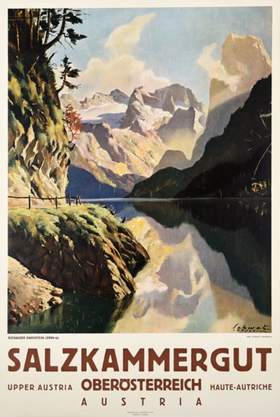 Salzkammergut Upper Austria original poster designed by Schwetz, Karl (1888-1965)