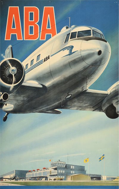 ABA Swedish Air Lines original poster designed by Kowarsky, Nikolai (1900-1993)