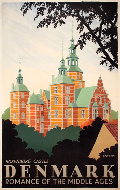 Rosenborg Castle Denmark original poster designed by Spliid, Hakon (1893-1959) 