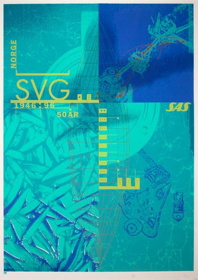 SAS 50 år 1996 : SVG original poster designed by Anne-Ma Solheim / Trond Nordahl