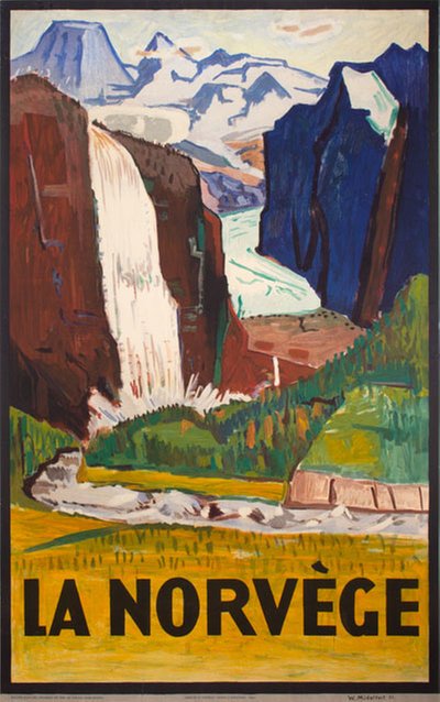 La Norvege original poster designed by Midelfart, Johan Wilhelm (Willi) (Willy) (1904-1975)