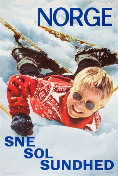 Norge Sne Sol Sundhed original poster designed by Photo: Bjørn Pahle