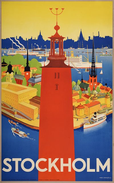 Stockholm - Sweden original poster designed by Donnér, Nils Olof Iwar (1884-1964)
