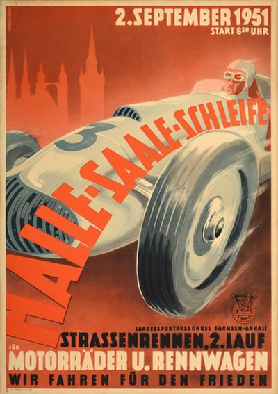 Halle Saale Schleife 1951 original poster 