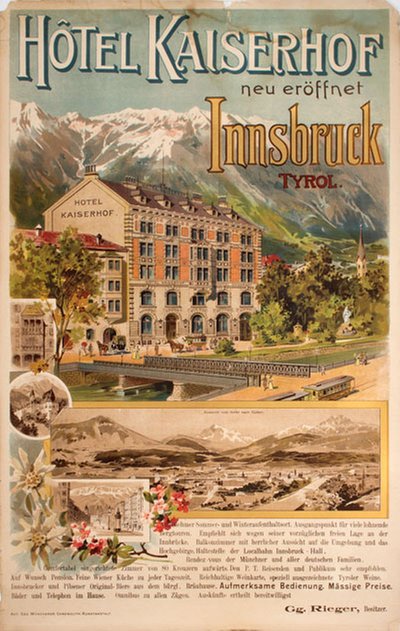 Hotel Kaiserhof Innsbruck original poster 