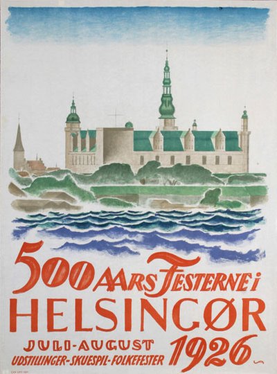 Hjemløs gammel Bonde Original vintage poster: 500 Aars Festerne i Helsingør for sale at  posterteam.com