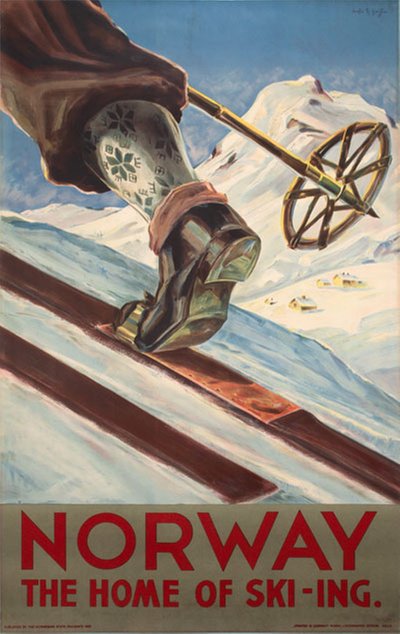Norway The Home of Ski-ing original poster designed by Torød, Dagfin (Thorød-Hanssen) (1904-1975)
