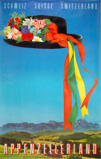 Appenzellerland Schweiz Suisse Switzerland original poster designed by Weiskönig, Werner (1907-1982)