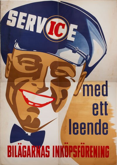 Bilägarnas inköpsförening IC OK-Q8 original poster designed by Husskonsult