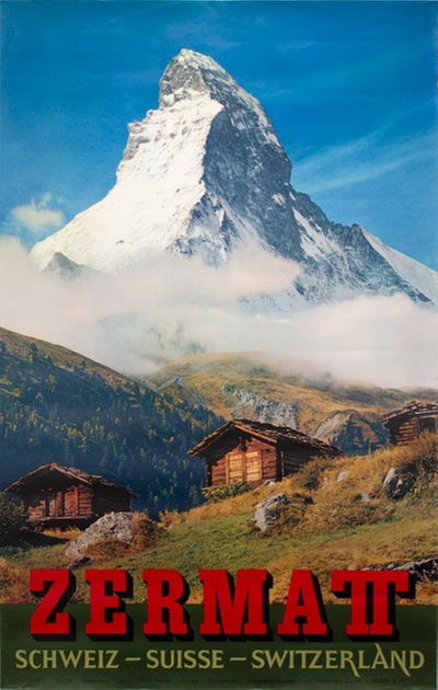 Zermatt Matterhorn original poster designed by Photo: Perren-Barberini, Alfred