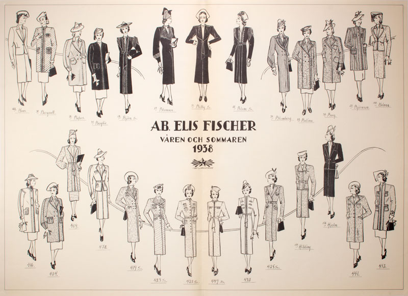 AB Elis Fischer 1938 Spring Summer Coat Collection original poster 