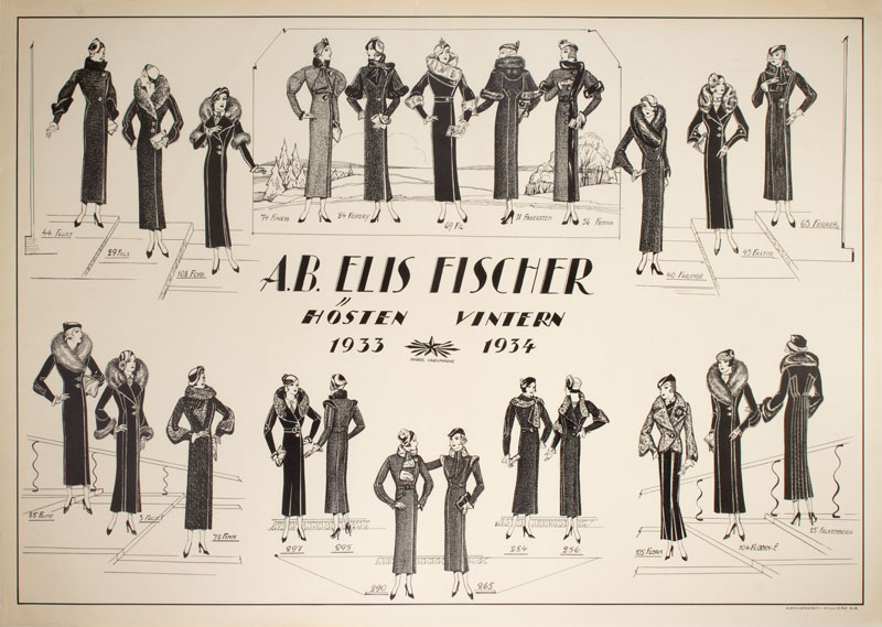 AB Elis Fischer 1933 1934 Female Autumn Winter Coat Collection original poster 