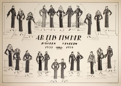 AB Elis Fischer 1933 1934 Female Autumn Winter Coat Collection original poster 